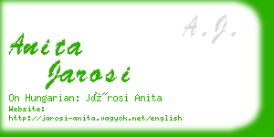 anita jarosi business card